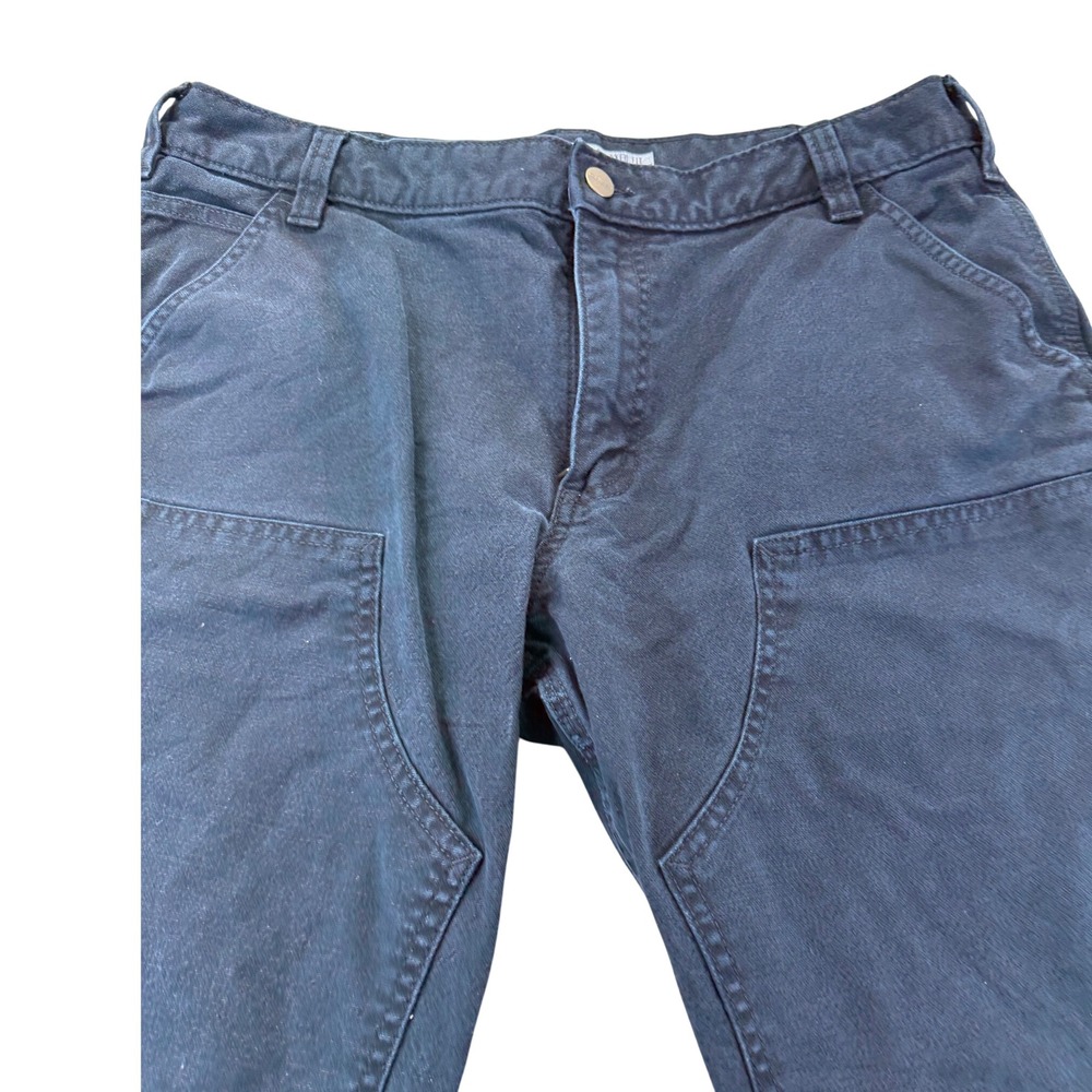 Carhartt Pants Mens 36x30 Blue Relaxed Fit Double Front Carpenter Work Trousers
